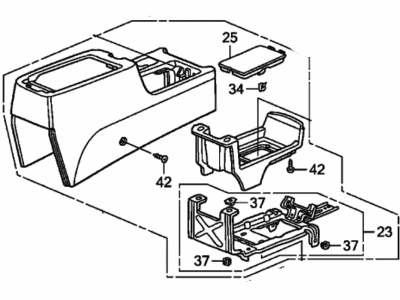 Honda 83410-SV4-A11ZB Console, RR. *NH178L* (EXCEL CHARCOAL)