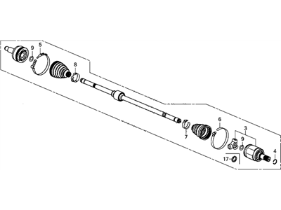 Honda 44305-TR2-A51 Driveshaft Assembly, Passenger Side