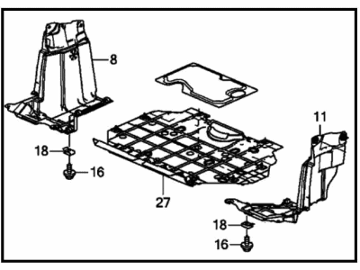 Honda 74110-T5B-900 Cover Assembly, Engine (Lower)