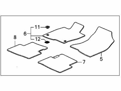 Honda 83600-TGG-A01ZB FLOOR MAT SET *NH900L* (DEEP BLACK)