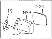 OEM 2000 Honda Passport Mirror Assembly Door-R - 8-97125-498-8