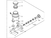 OEM 1995 Honda Passport Master Cylinder Assembly, Brake - 8-97038-250-0