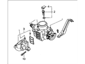 OEM Honda Insight Body Assembly, Throttle (Gy70A) - 16400-PHM-003