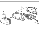 OEM 1992 Honda Civic Mirror Assembly, Driver Side Door (Flat) - 76250-SR4-A05
