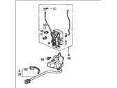 OEM 1994 Honda Accord Lock Assembly, Left Front Door (Power) - 72150-SV2-013