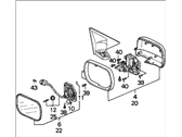 OEM 1996 Honda Accord Mirror Assembly, Driver Side Door (Heather Mist Metallic) (R.C.) - 76250-SV5-A06ZM