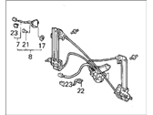 OEM 1995 Honda Civic del Sol Regulator Assembly, Rear Windshield - 85820-SR2-003