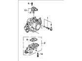 OEM 1997 Honda Civic del Sol Body Assembly, Throttle (Gy11A) - 16400-P2M-Q51