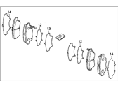 OEM 1993 Honda Prelude Pad Set, Front - 45022-SS0-525