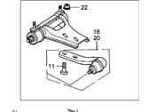 OEM 1989 Honda Prelude Arm Assembly, Right Rear (Upper) - 52390-SF1-050