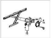 OEM 1990 Honda Prelude Regulator Assembly, Passenger Side Door Power - 72210-SF1-S03