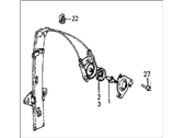 OEM 1985 Honda Civic Regulator, Right Rear Door - 76310-SB6-013