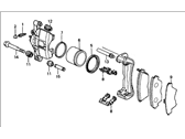 OEM 1989 Honda Prelude Caliper Assembly, Passenger Side (16Cl-13Vn) (Nissin) - 45210-SH3-G33