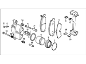 OEM 1988 Honda CRX Caliper Assembly, Driver Side (Akebono) - 45230-SH3-A06