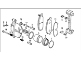 OEM Honda CRX Caliper Assembly, Passenger Side (Akebono) - 45210-SH3-L02