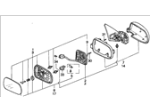 OEM 1992 Honda Accord Mirror Assembly, Driver Side Door (Frost White) (R.C.) - 76250-SM4-C22ZA