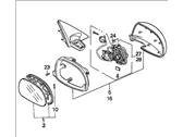 OEM 1995 Honda Civic Mirror Assembly, Passenger Side Door (Granada Black Pearl) (R.C.) - 76200-SR0-A26ZB
