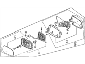 OEM 1992 Honda Accord Mirror Assembly, Passenger Side Door (Frost White) (R.C.) - 76200-SM2-C26ZA