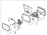 OEM 1996 Honda Accord Mirror Assembly, Passenger Side Door (Starlight Black Pearl) (R.C.) - 76200-SV5-A06ZL