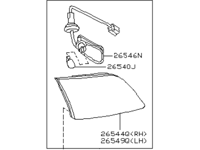 Infiniti 26540-CG000 Lamp Assembly-Back Up, RH