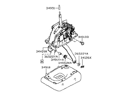 Infiniti 34901-4GF3D Transmission Control Device Assembly