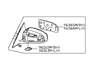 Infiniti 96301-1NC3A Mirror Assembly-Door, RH