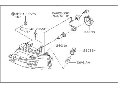 Infiniti 26010-6P125 Right Headlight Assembly