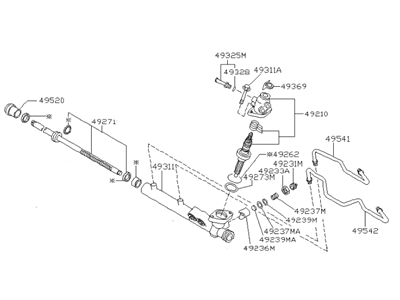 Infiniti 49200-67U00 Power Steering Gear Assembly