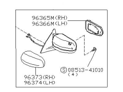 Infiniti K6301-53U01 Mirror Assembly-Door, RH