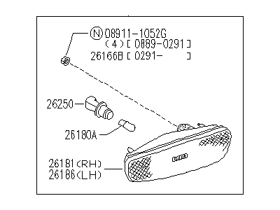 Infiniti B6180-67U00 Lamp Assembly-Side Marker, RH