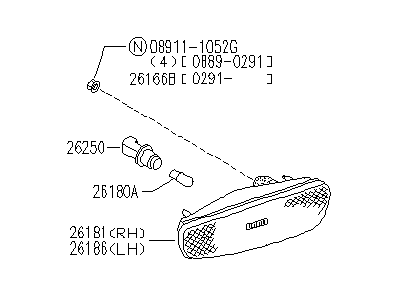 Infiniti B6185-60U00 Lamp Assembly-Side Marker, LH