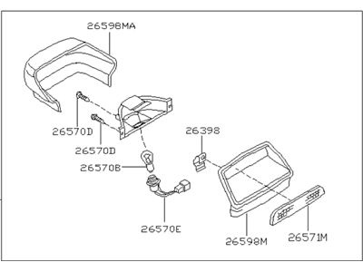 Infiniti 26590-7J100 Lamp Assembly-Stop