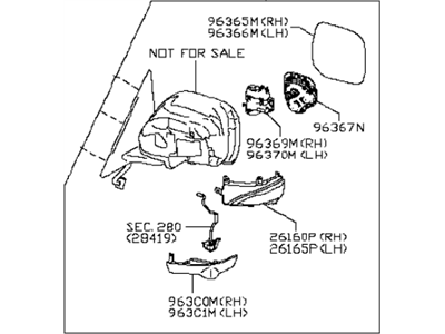 Infiniti 96302-1LA1A Mirror-Skull Cap LH