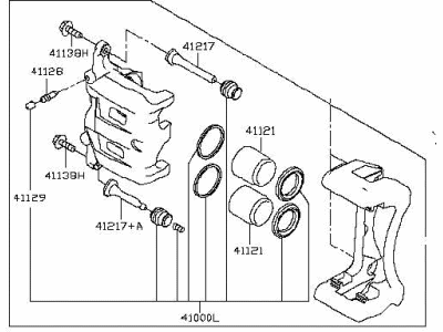Infiniti 41011-4GA0A Caliper Assy-Front LH, W/O Pad & Shim