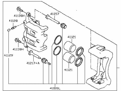 Infiniti 41001-4GA0A CALIPER Assembly-Front RH, W/O Pad & SHIM