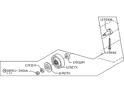 Infiniti 11925-AL50A PULLEY Assembly-IDLER, Alt