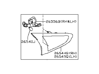 Infiniti 26540-1BA1A Lamp Assembly-Back Up, RH