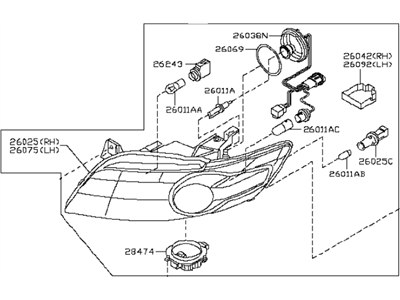 Infiniti 26060-CG01A Left Headlight Assembly