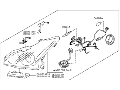 Infiniti 26010-JL00B Right Headlight Assembly