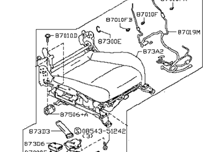 Infiniti 87300-1PS2A Cushion Assy-Front Seat