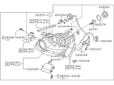 Infiniti 26010-AR525 Right Headlight Assembly