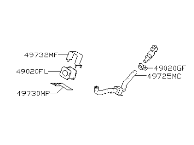 Infiniti 49721-63U20 Power Steering Hose & Tube Assembly