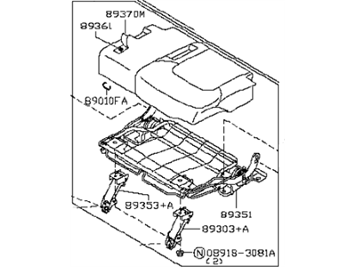 Infiniti 89350-1LE2E Cushion Assy-3rd Seat, LH