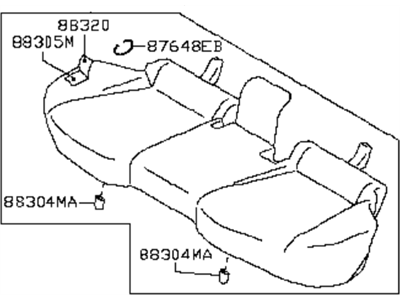Infiniti 88300-1CB6C Cushion Assembly Rear Seat