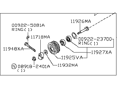 Infiniti 11925-6P002 Pulley Assy-Idler