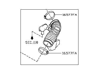Infiniti 16576-1MA0B Pipe Assembly Air