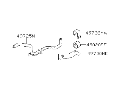 Infiniti 49721-60U11 Power Steering Return Hose Assembly