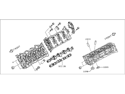 Infiniti 11090-EY02E Head Assy-Cylinder, LH