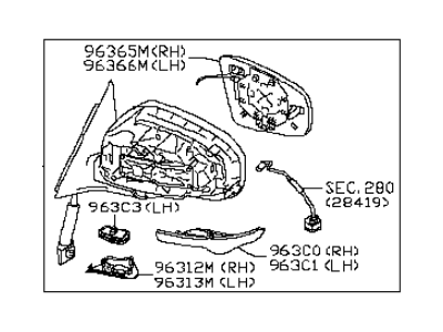 Infiniti 96301-5UB0A Door Mirror Assy-RH