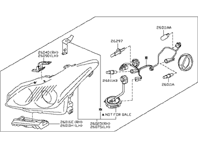 Infiniti 26010-JL01B Right Headlight Assembly